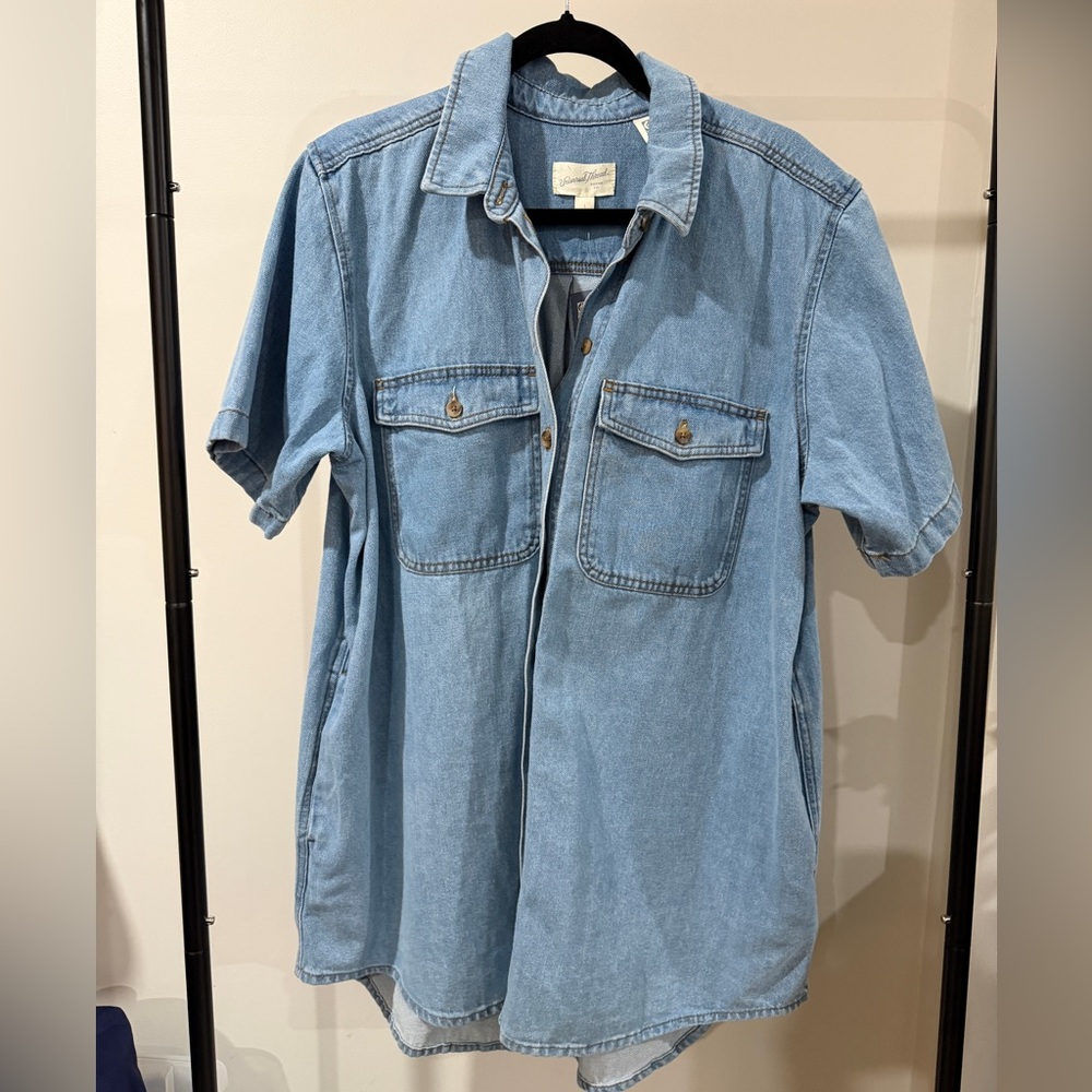 Universal Thread Light Blue Denim Midi Dress